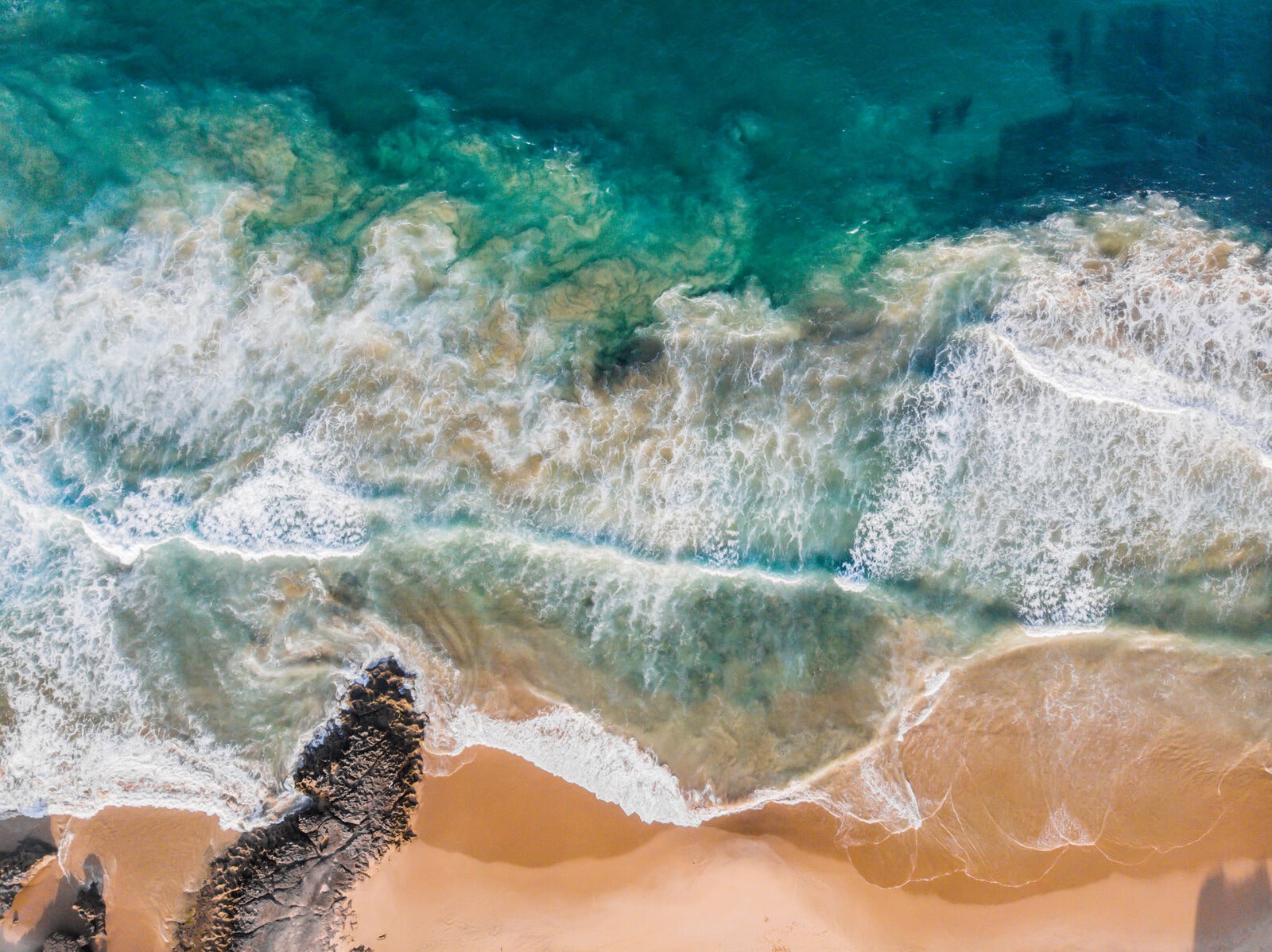 Beautiful aerial view of a beach in Bazaruto Archipelago National Park