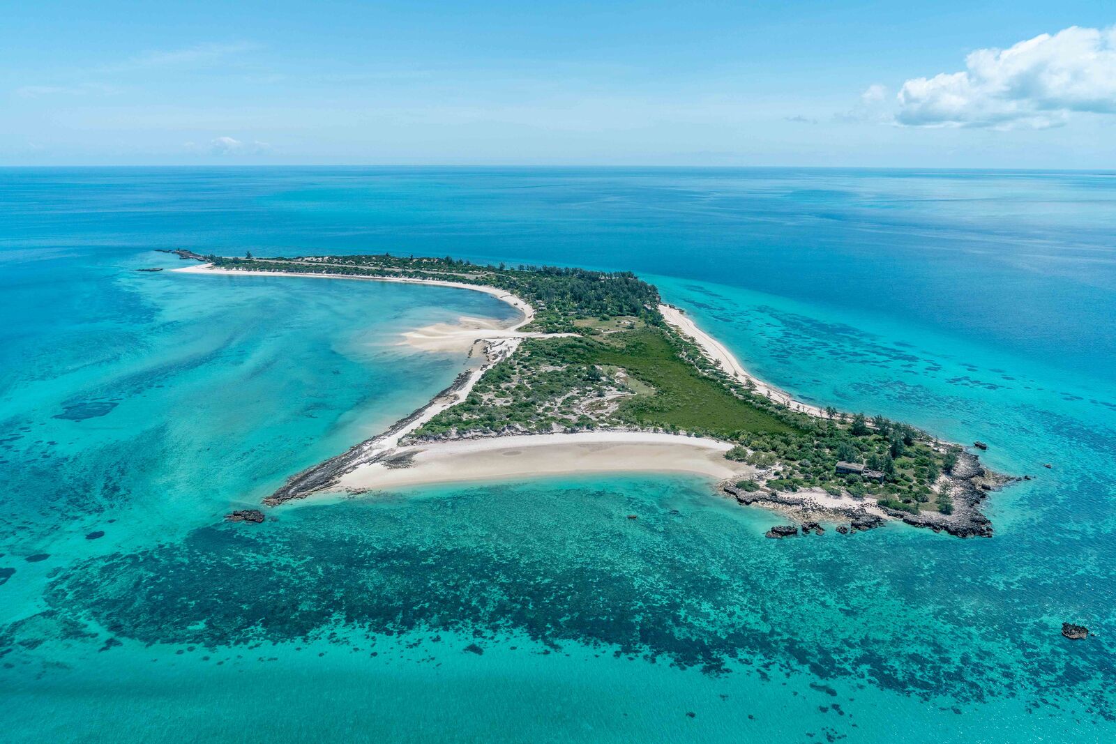 Aeril view of an island in Bazaruto Archipelago National Park